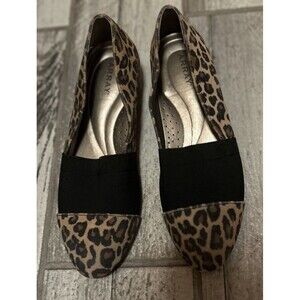 ARRAY Women's Leather Slip-On Wedged Flat Leopard SZ  U.S. 7.5 W